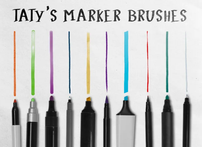 Dry Marker Procreate Brushes GraphicsBunker