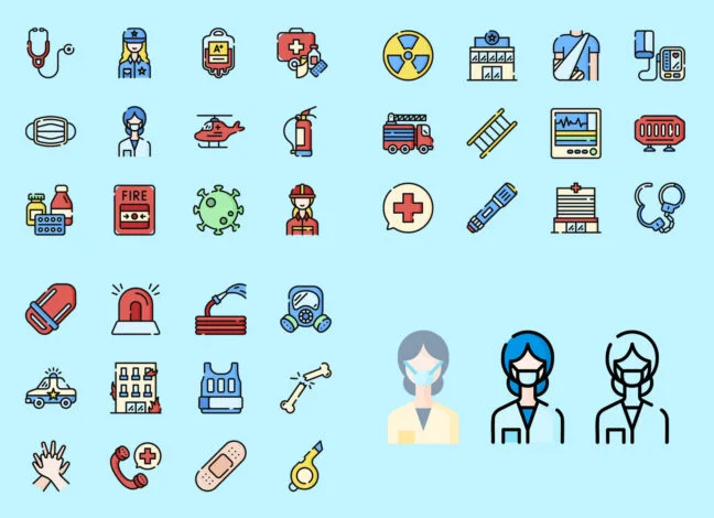 Emergencies: 50 icons 3 styles - 2