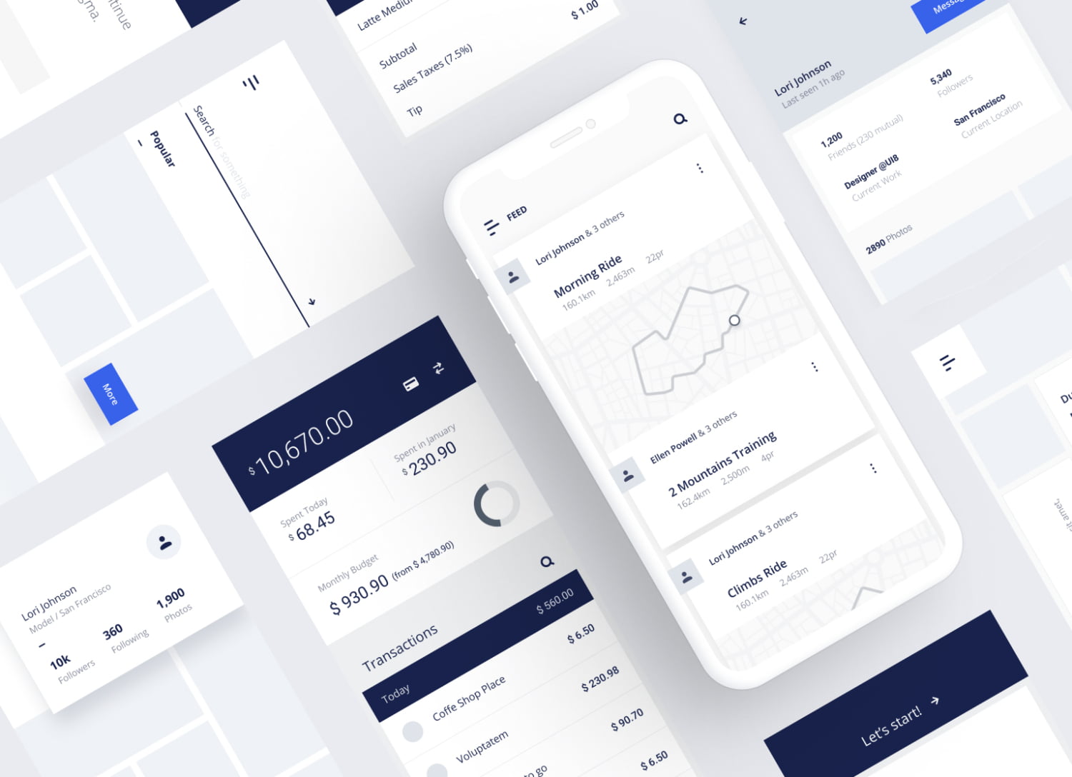 Kickstart Mobile App Wireframe Kit - GraphicsBunker