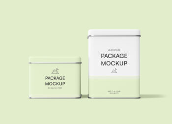 2 Sizes Tin Boxes Mockup