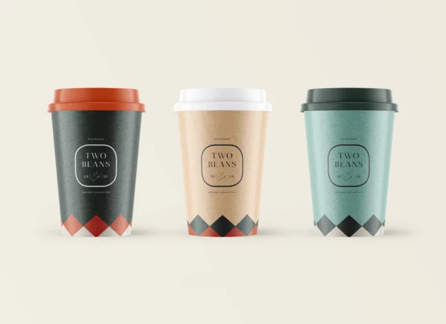 Coffee Cup Removable Straw Mockup