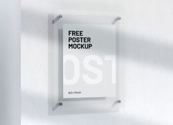 Glass Letter-size Poster Mockup