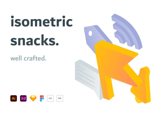 Isometric Snack Over 20 Icons