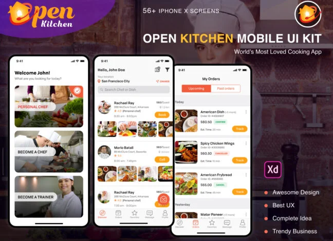 Open Kitchen Mobile iOS App UI Kit