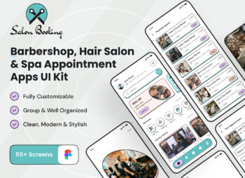 Barbershop Hair Salon App UI Kit