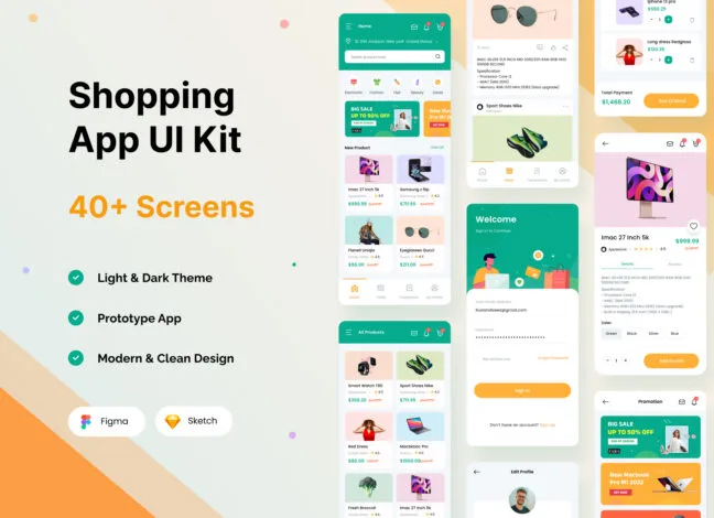 iOS Colorful Shopping App UI Kit