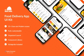 Meal Dash Food Delivery App UI Kit