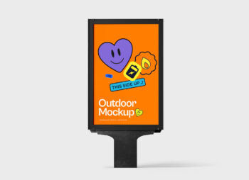 Outdoor Ad Stand Poster Mockup