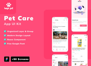 Pet Care Modern App UI Kit