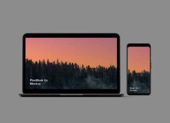 Pixel 4 XL & Pixelbook Go Mockup