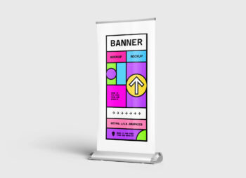 Rolling Banner Standing Mockup