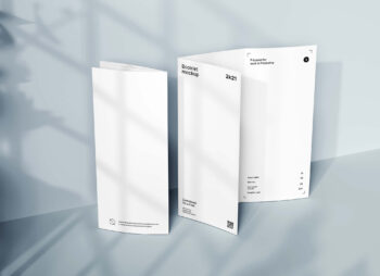 Trifold Brochure Standing Mockup