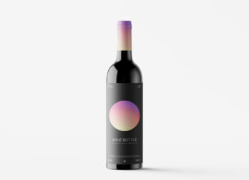 Black Wine Bottle Mockup