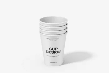 Stack Paper Cups Mockup