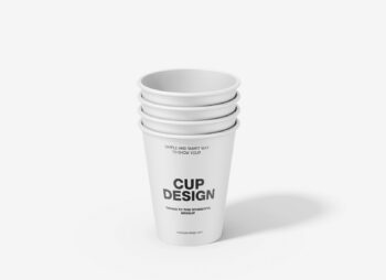 Stack Paper Cups Mockup