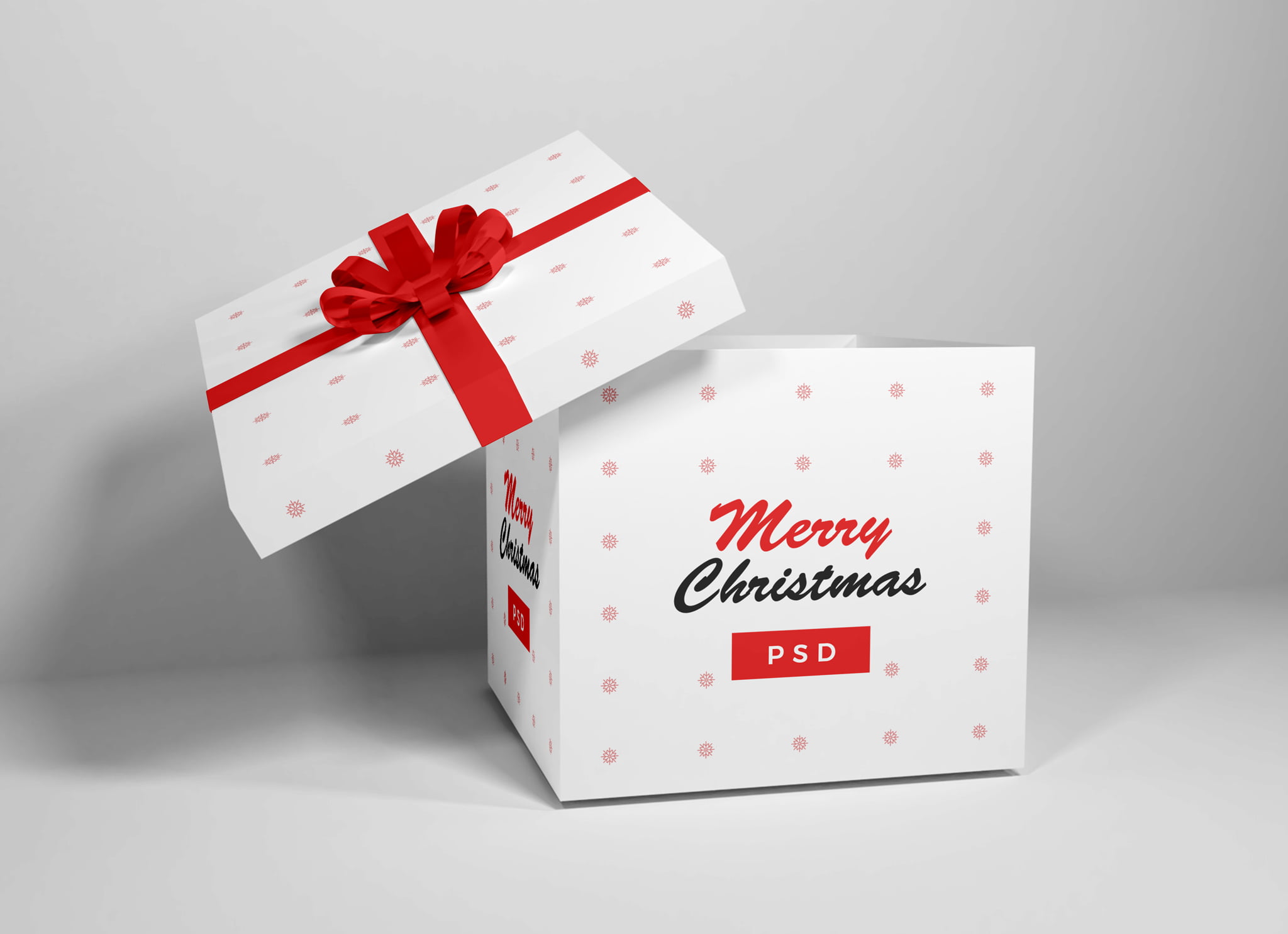 Christmas Gift Present Box Mockup