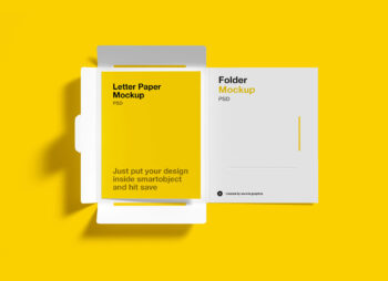 Folder Letter/Postcard Mockups