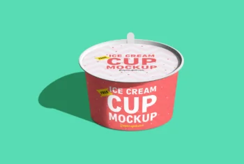 Ice Cream Paper Cup Mockup