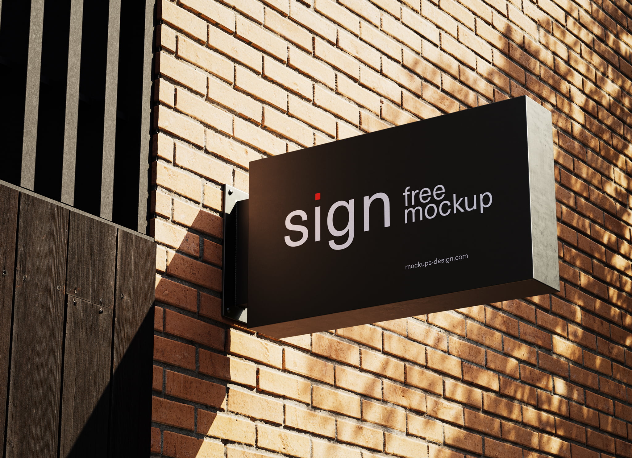 Rectangle Wall Street Sign Mockup