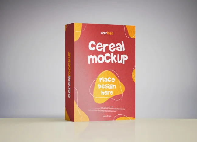 Cereal Box Packaging Mockup