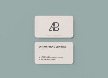 Rounded Corner Business Card Mockup