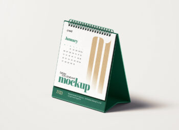 Square Desk Calendar Mockup