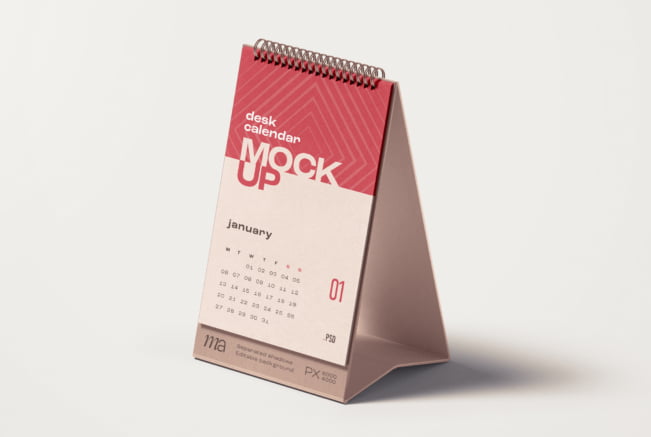 Vertical Desk Calendar Mockup