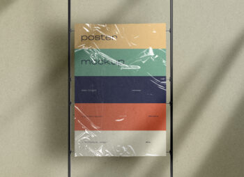 Wrinkled Plastic Poster Mockup