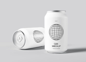 2 Metal Cans Mockup