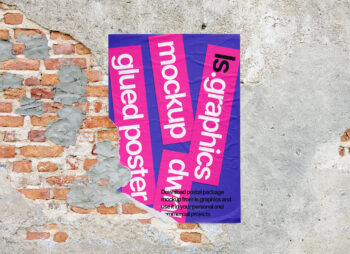 Glued Poster Paper Mockup