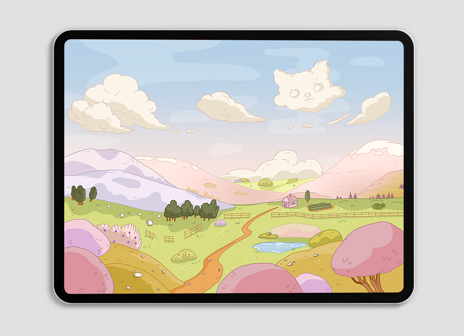 Cartoon Landscape Procreate Brushes - GraphicsBunker