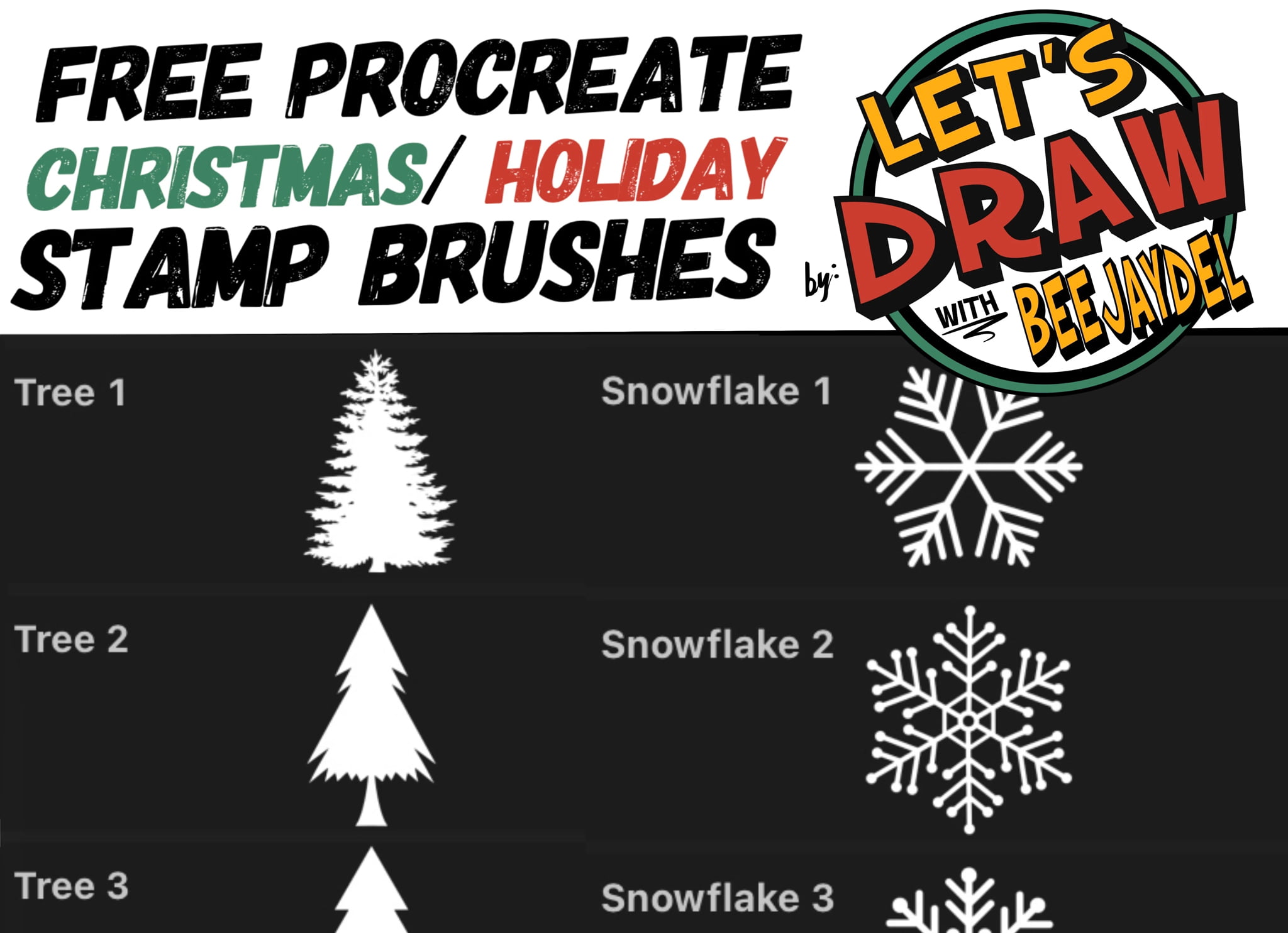 free procreate snowflake brush