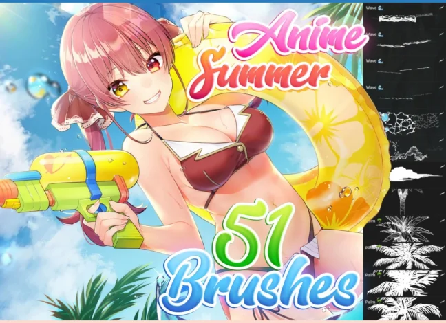 Anime Summer Procreate Brushes