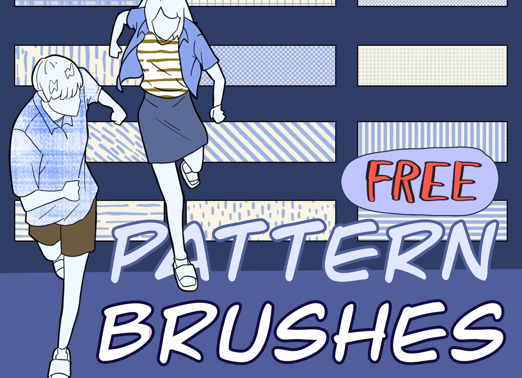 15 Basic Pattern Procreate Brushes