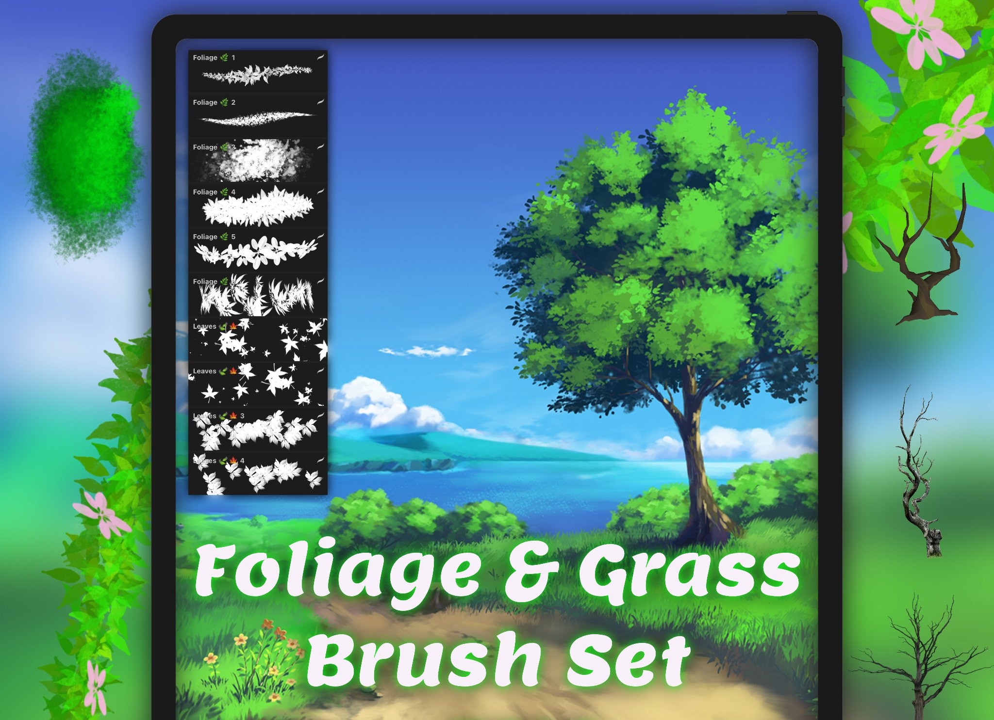 Foliage & Grass Procreate Brushes