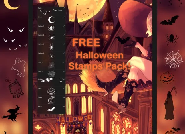 Halloween Stamps Procreate Brushes