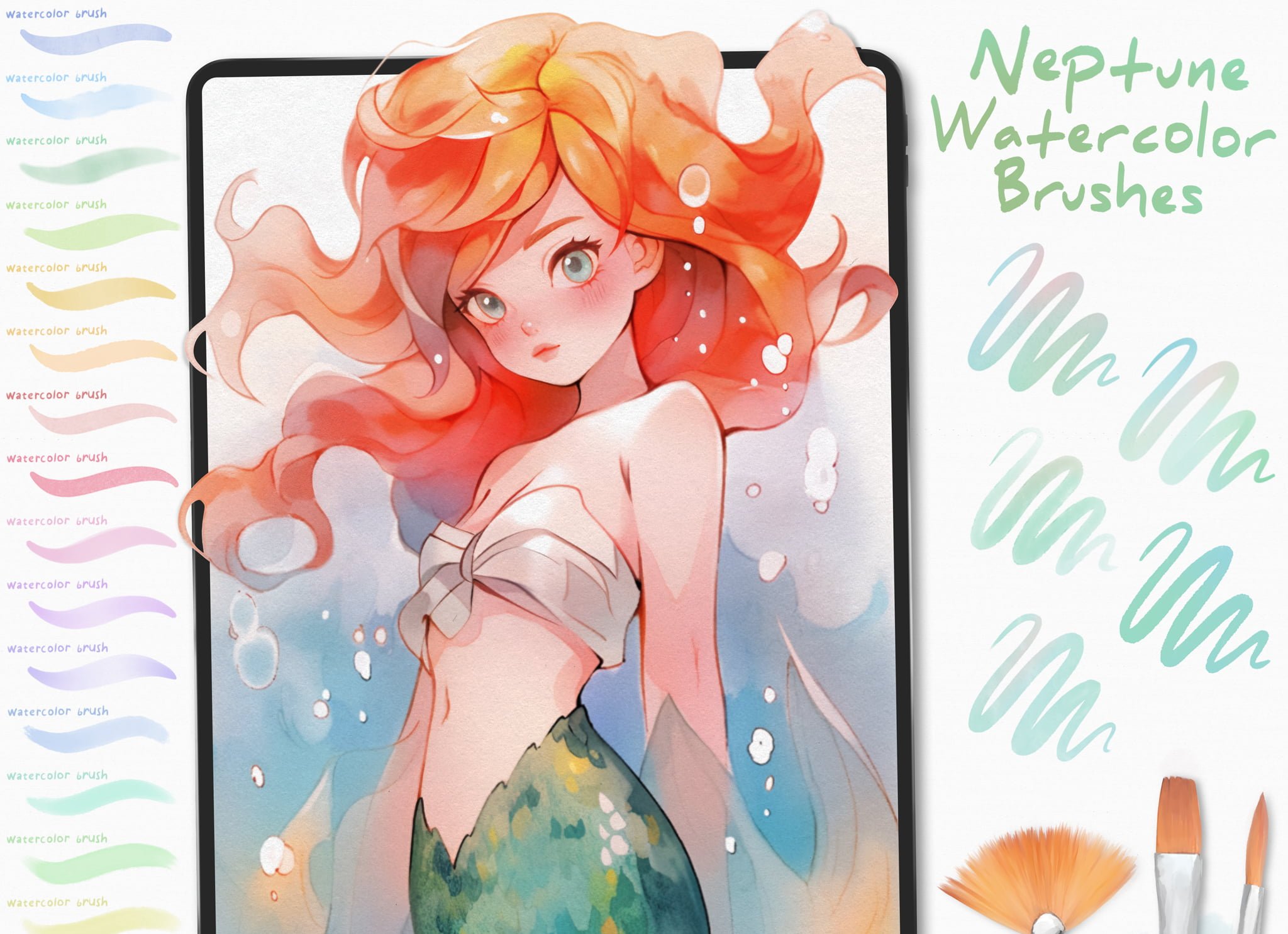 Neptune Watercolor Procreate Brushes