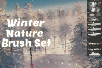 Winter Nature Procreate Brush Set