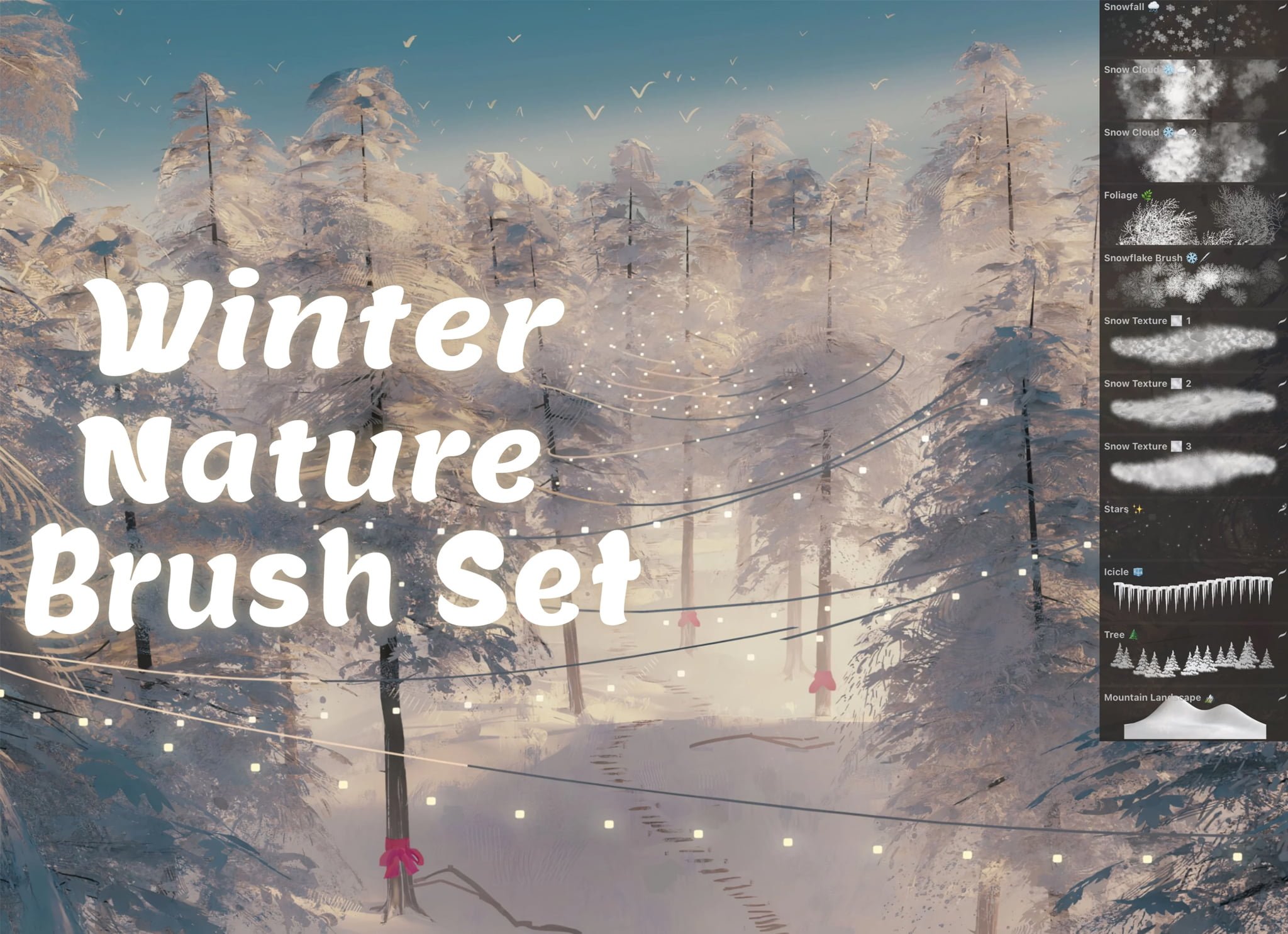 Winter Nature Procreate Brush Set