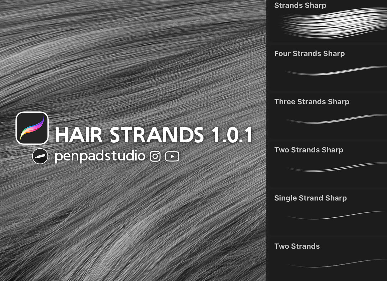 Hair Strands Procreate Brushes