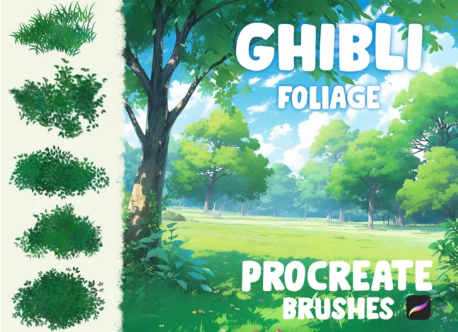Ghibli Foliage Procreate Brushes