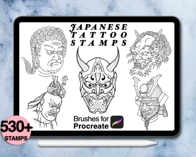 Tattoo Stamp Brushes Procreate