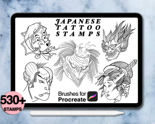 Tattoo Stamp Brushes Procreate