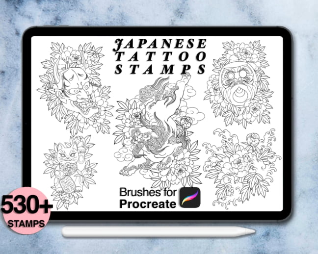 Tattoo Stamp Brushes Procreate