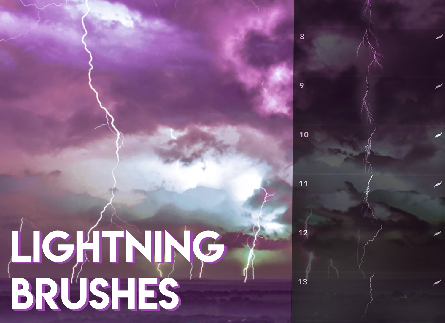 Lightning Brushes For Procreate - GraphicsBunker