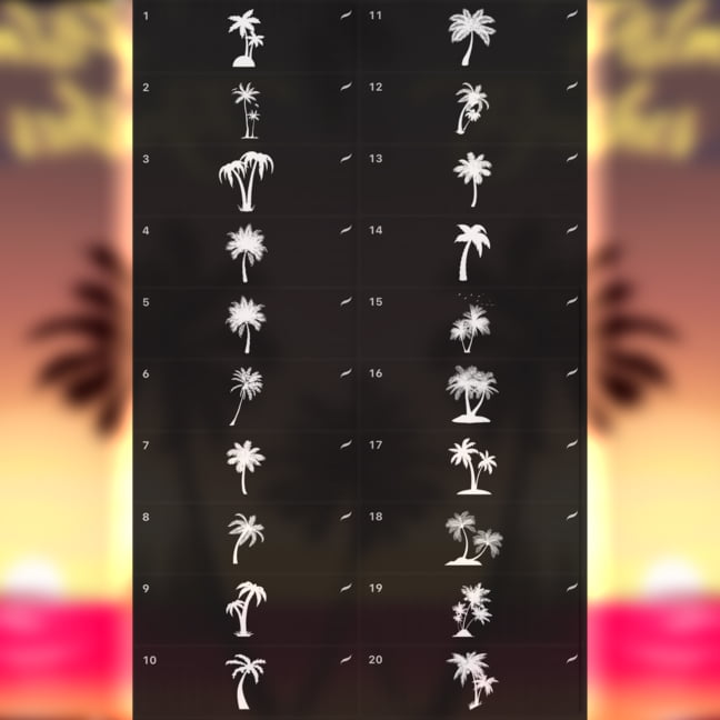 Palm Tree Procreate Brush Set