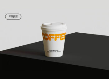 Coffee Cup on Table Mockup