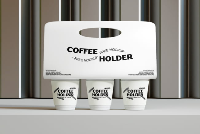Realistic Coffee Holder Mockup