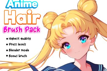 Anime Hair Brushes for Procreate