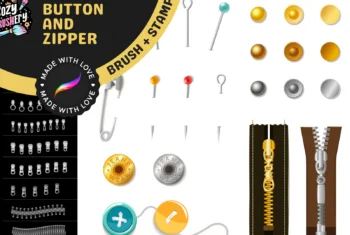 Button & Zipper Procreate Brushes